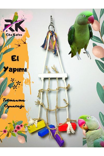 Ciko Kafes Beaded Colorful Wooden Parrot Toy
