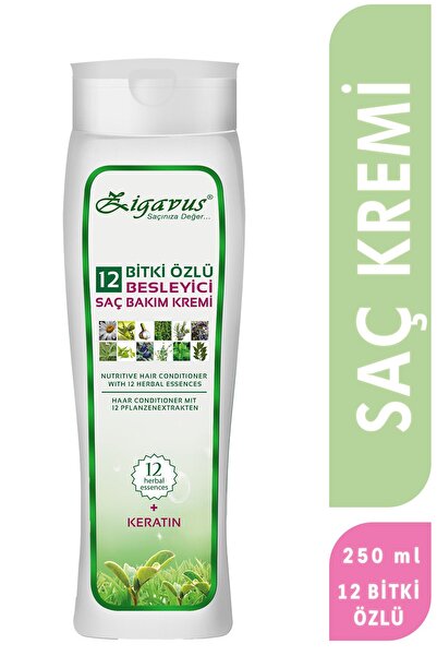 Zigavus 12 Bitki Özlü + Keratin Besleyici Saç Kremi - Kolay Tarama ve Onarıcı Bakım 8699349136628