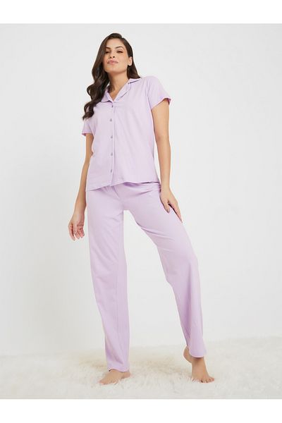 Styli Cotton Jersey Short Sleeve Shirt & Pyjama Set