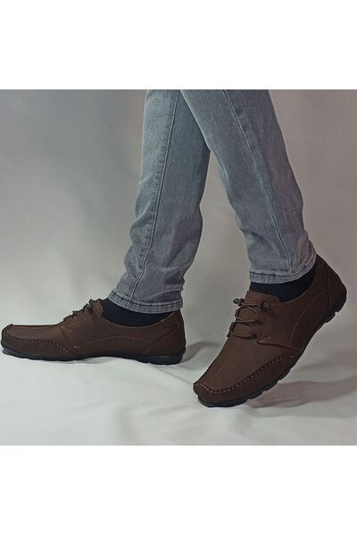 MODESA BY KAVCAR Genuine Leather Brown Nubuck Casual Men's Leather Loafer Shoes