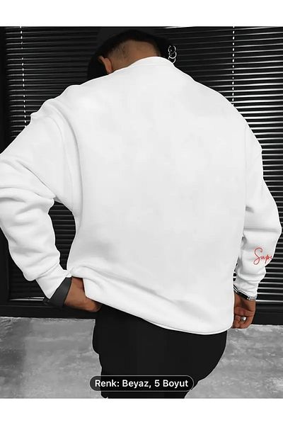 optimist sağdıç the original Men's Graphic Round Neck Sweatshirt - MONEY Print, Loose Trendy Pullover, Autumn Clothing