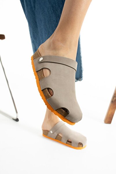 Uniqueqoop Dublin Cork Sole Calf Leather Anatomical Slippers