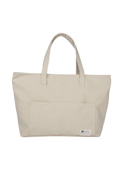 Bakras Τσάντα Tote Shopper πολλαπλών χρήσεων από καμβά μεγάλου μεγέθους ανοιχτό μπεζ/εκρού