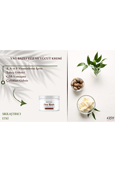 KASH كريم زبدة الشيا المرطب الطبيعي المصنوع يدويًا - للوجه والجسم لجميع أنواع...