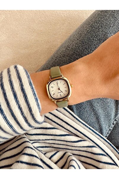 Classy Bella Model Yeşil Kordon Özel Tasarım Kadın Kol Saati