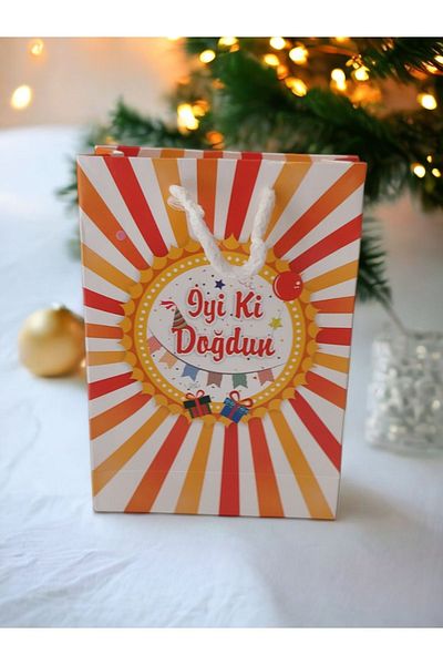 OPTİMEX Gift Bag 10 pcs Cardboard with string Small size 12x17 cm (birthday)