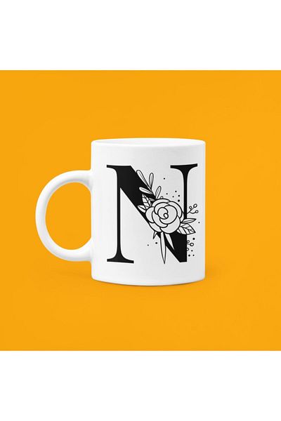 UUR STORE Letter N Printed Mug