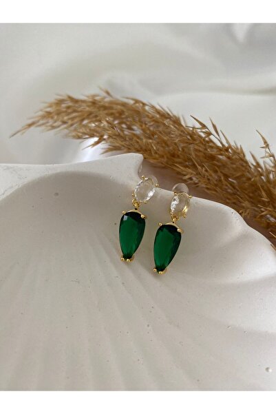 stainles steel Zümrüt Yeşil Çelik Küpe