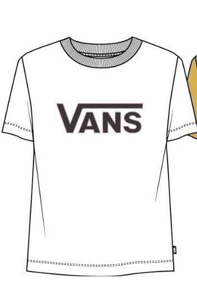 Vans Women's T-Shirt - Wm Drop V Ss Crew-B, Vn0A5Hnmwht1 White-M