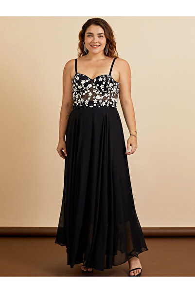 NALINCI Şifon Maxi Etek İpek Şifon Etek