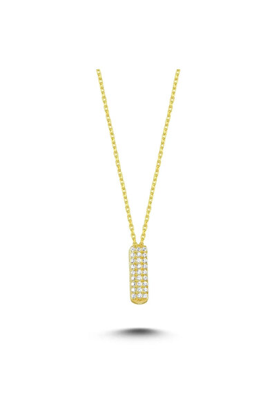 Sahira Jewelry I Harfi Zirkon Taşlı 14 K Altın Kaplama Kadın Kolye