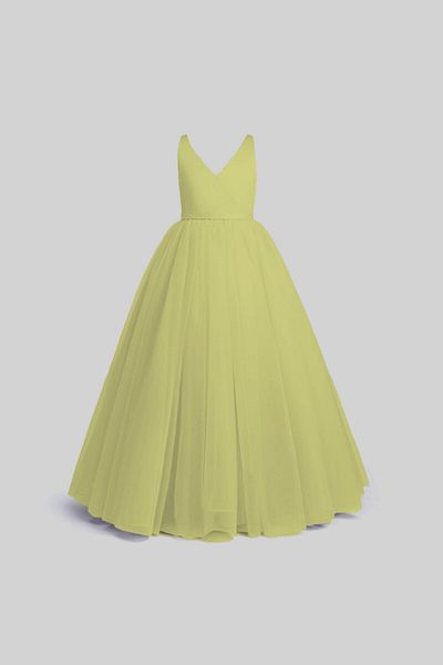 NSMLİFE Gold Colored Long Girl's Prom Dress - Graduation and Birthday