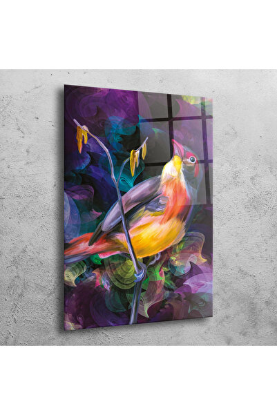 Arven Glass - Yağlı Boya Kuş Cam Tablo