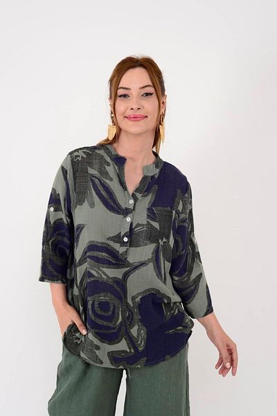 Park Moda Cămașă model 15455F-30 cu model de frunze