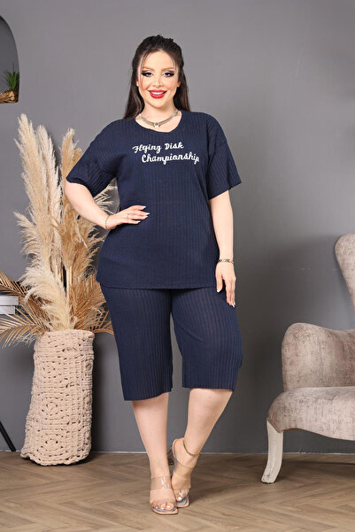 DPARİS Plus Size Capri Pajama Set