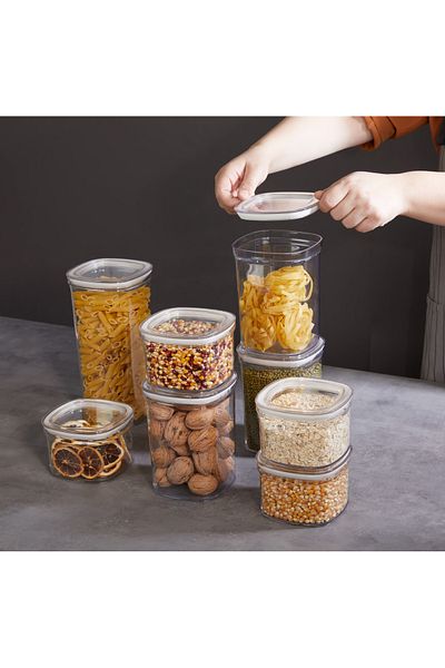 Eva Mia 6x Pieces Clear Clario 1.4LT Storage Set - Food and Pulses Container