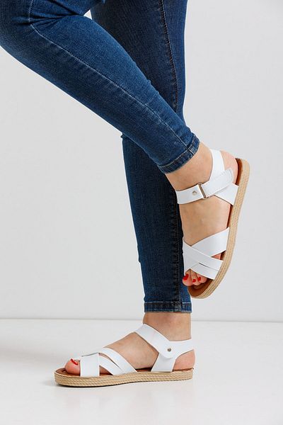 ALTUNTAŞ Sandale Albe Copii - Femei si Fete, Model de Vara Ortopedice Velcro