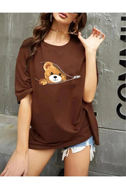 oneagılyazı Μπλουζάκι με στάμπα αρκουδάκι μεγάλου μεγέθους