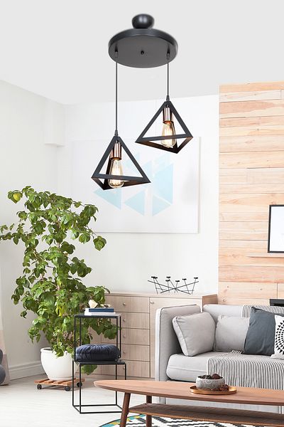 AG LightDesign Modern Stylish Black Lamp - Chandelier Bedroom, Living Room, Kitchen, Hallway