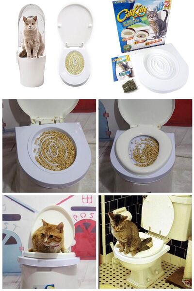 Genel Markalar Profesyonel Yavru Yetişkin Kum Haznesi Kedi Tuvalet Eğitim Set...