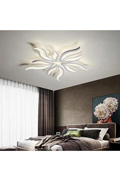 Sanctum Avize MS57005-5 Beyaz Plafonyer Lüks Modern 5'Li Günışığı Ledli Avize