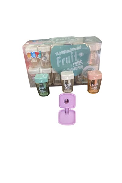 VİVA 4 Colored Single Compartment Fruit Pencil Sharpener - 1 Pack (48 Pieces)