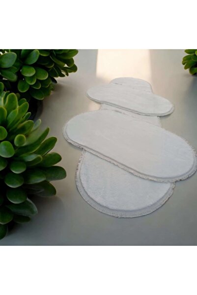 ALTUN CARPET κρεβατοκάμαρα βελούδινο οβάλ κρεμ+χιονάτο +γκρι με ίσια κρόσσια ...