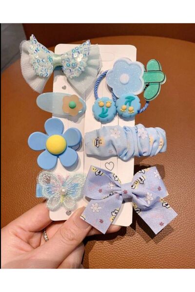 synshop Y2k Kpop طباعة الأزهار تيدي وشريط الفراشة - مجموعة مشبك شعر للفتيات و...