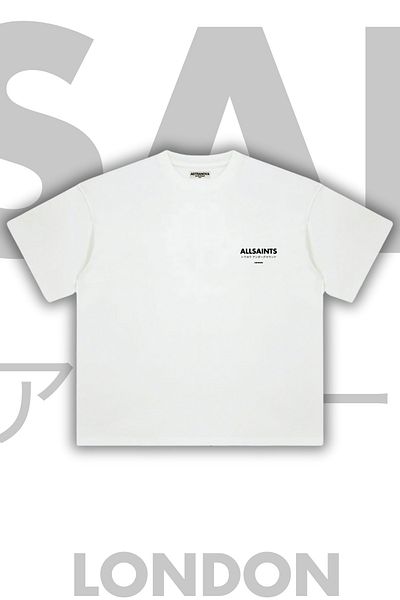 Astranova ALL SAINTS TOKYO - Unisex Oversize White T-shirt, Design Printed