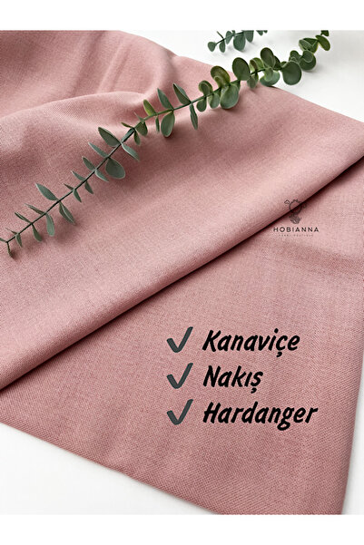 Hobianna Nazende Nakış Kanaviçe İşlemelik Kumaş (27 Count) - Pudra