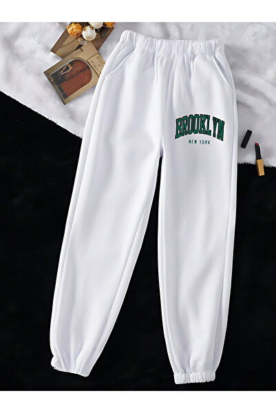 BEETON Brooklyn New York Printed Jogger Sweatpants - Ψηλόμεση και λαστιχένια ...