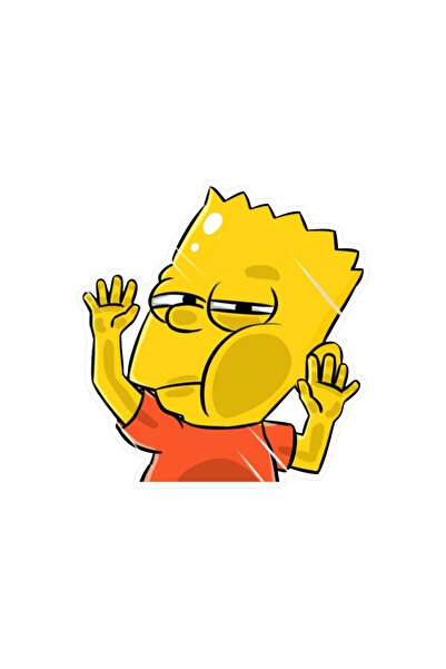 Quart Aksesuar 10 x 9,5 Cm Bart Simpson Sticker Araba Laptop Oto Motor Sticker