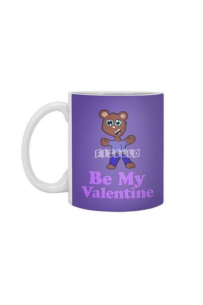 Fizello كوب Be My Valentine Bear Cub باللون الأبيض، هدية، مهر، عرض