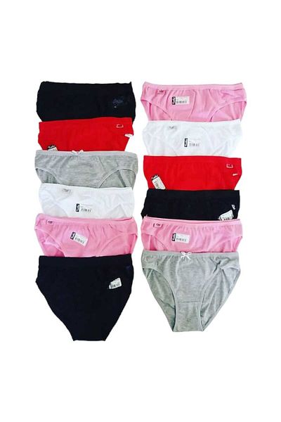 Tutku Set de 12 bikini colorați din bumbac pentru femei - Chiloți Nevra