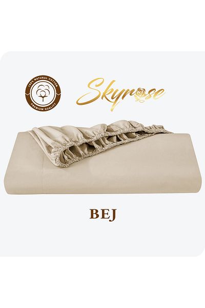 Skyrose King Size Elastic 100% Cotton Sheet Set - 180x200+/30 Open Size 240x260 cm Dowry Box