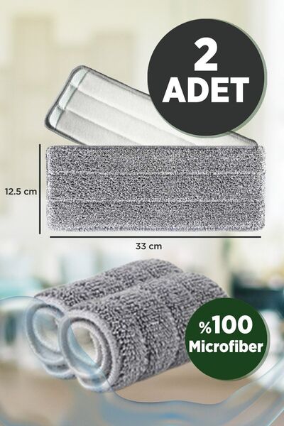 Genel Markalar Yedek Mikrofiber Bezler, 2'li Set, Flat Tablet Mop Uyumlu