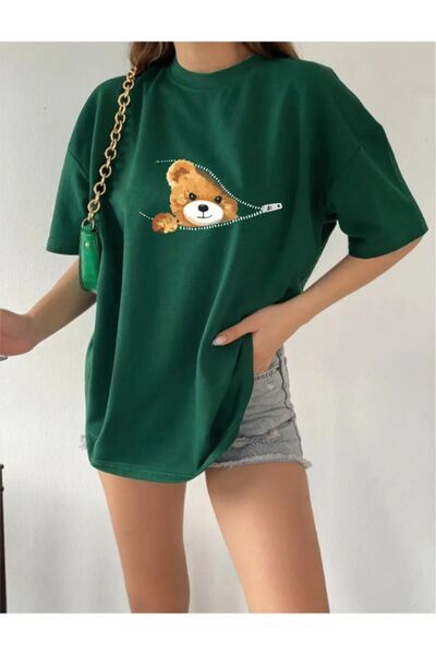 oneagılyazı Μπλουζάκι με στάμπα αρκουδάκι μεγάλου μεγέθους