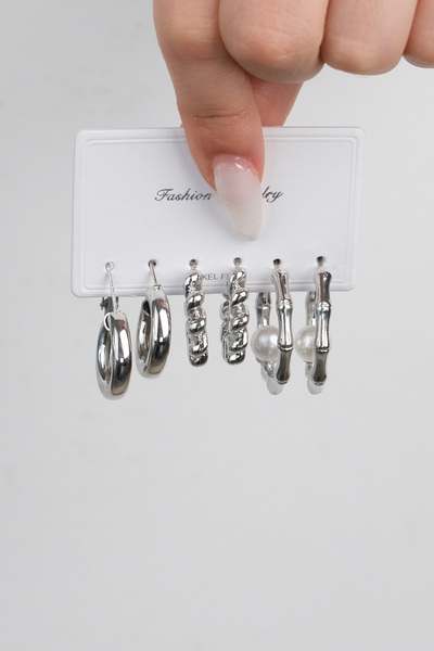 Jack Ferrero KADIN ÇELİK RENK ATMAZ 6 LI KÜPE MODELİ