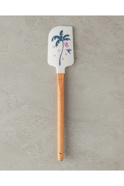 English Home White Carnival Palm Bamboo Spatula - Service Supplies