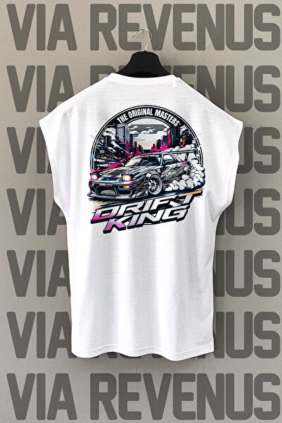 Vordevia Drift King bela sportska majica - leđa Štampano , bez rukava