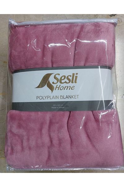 Sesli SOUNDY HOME POLYPLAIN BLANKET BATTAL SIZE SOLID COLOR BLANKET - LIGHT PINK