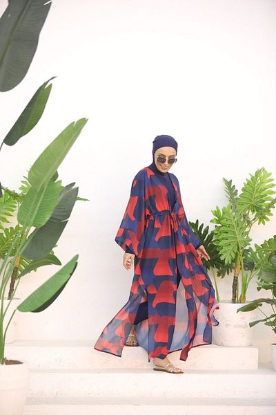 NS Tasarım Tesettür Mayo Batik Pattern Pareo