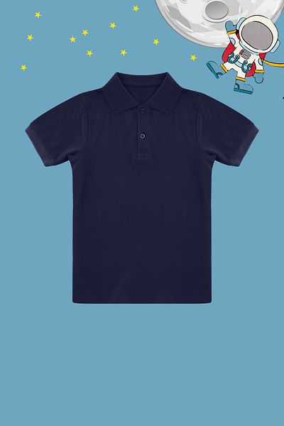 TRENDYOLKIDS Unisex pletené tričko s pololímečkem v námořnické modré - TKDSS24TS00022