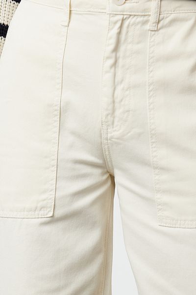 Trendyol Collection Ecrufarbene Barrel-Hose mit hoher Taille und Taschendetails, TWOAW25JE00029