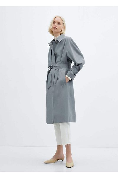 MANGO Woman Trench din bumbac cu curea