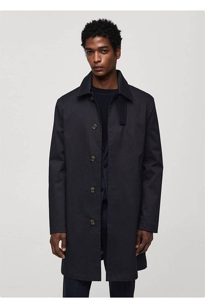 MANGO Man Baumwoll-Trenchcoat mit Kragendetail