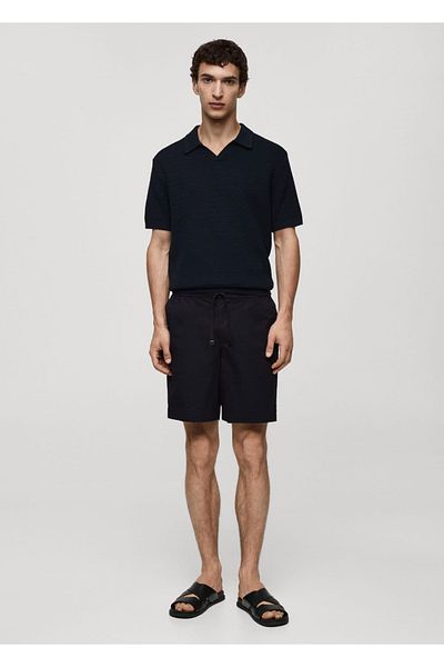 MANGO Man Slim Cut Cotton Bermuda Shorts