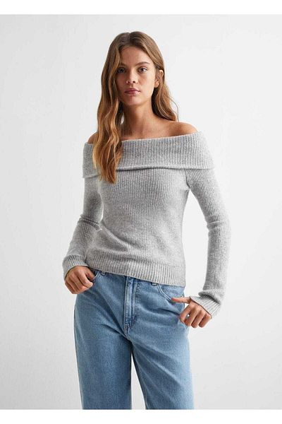 Mango Teen Gray Sweater for Kids