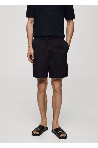 MANGO Man Slim Cut Cotton Bermuda Shorts