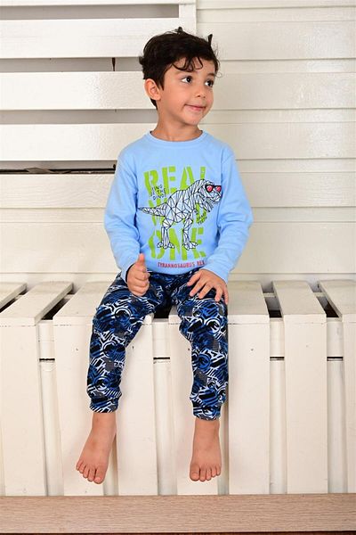 vitmo Set pijama cu mânecă lungă pentru baieti Dino Rex Blue